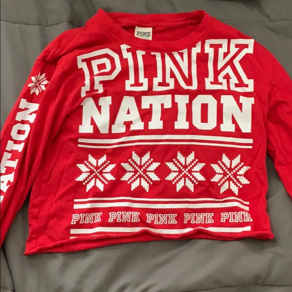 Pink Christmas crop top